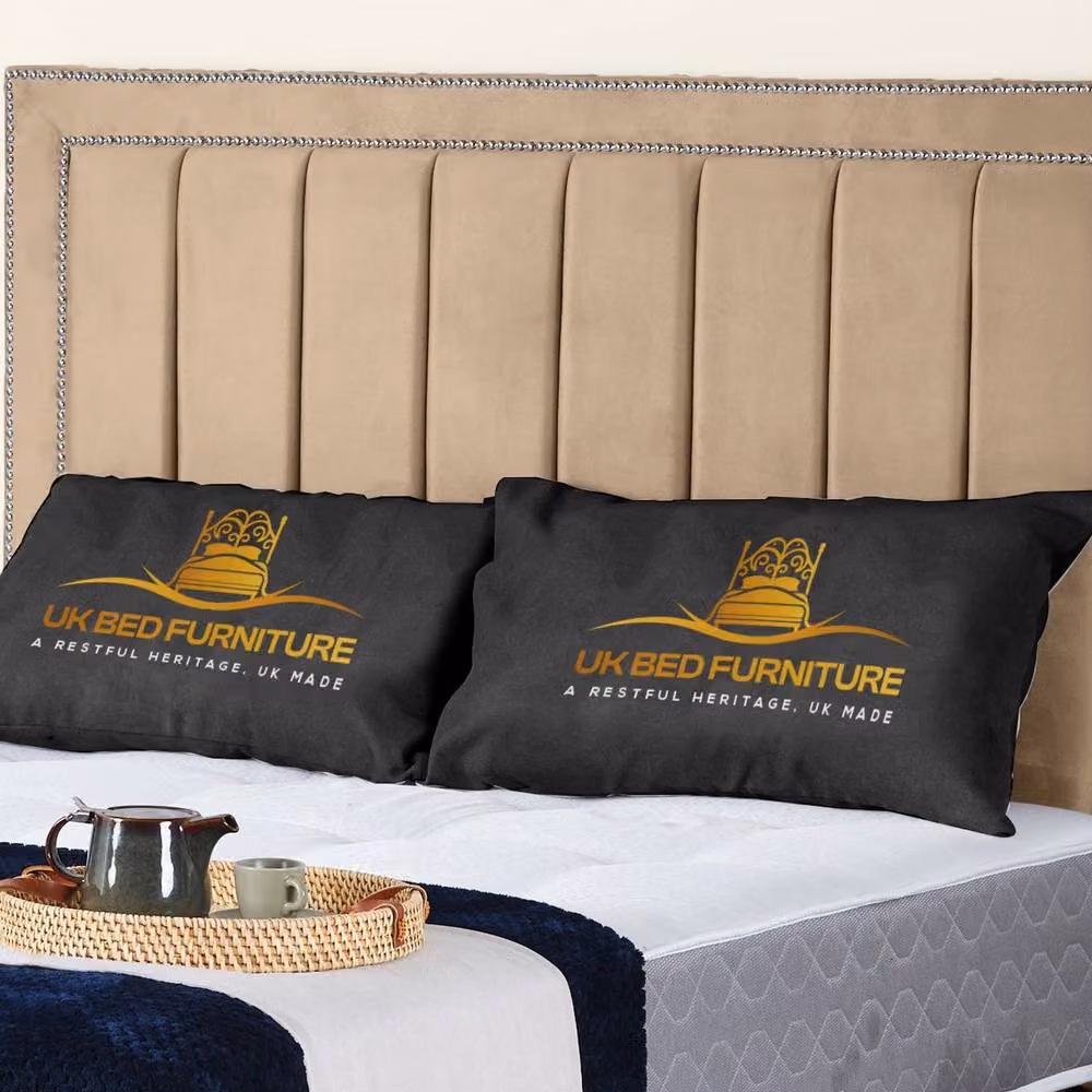 UK Bed Furniture Fiona King Size Upholstered Velvet Slatted Base Bed in Beige, W/D/H: 180 x 200 cm – 2