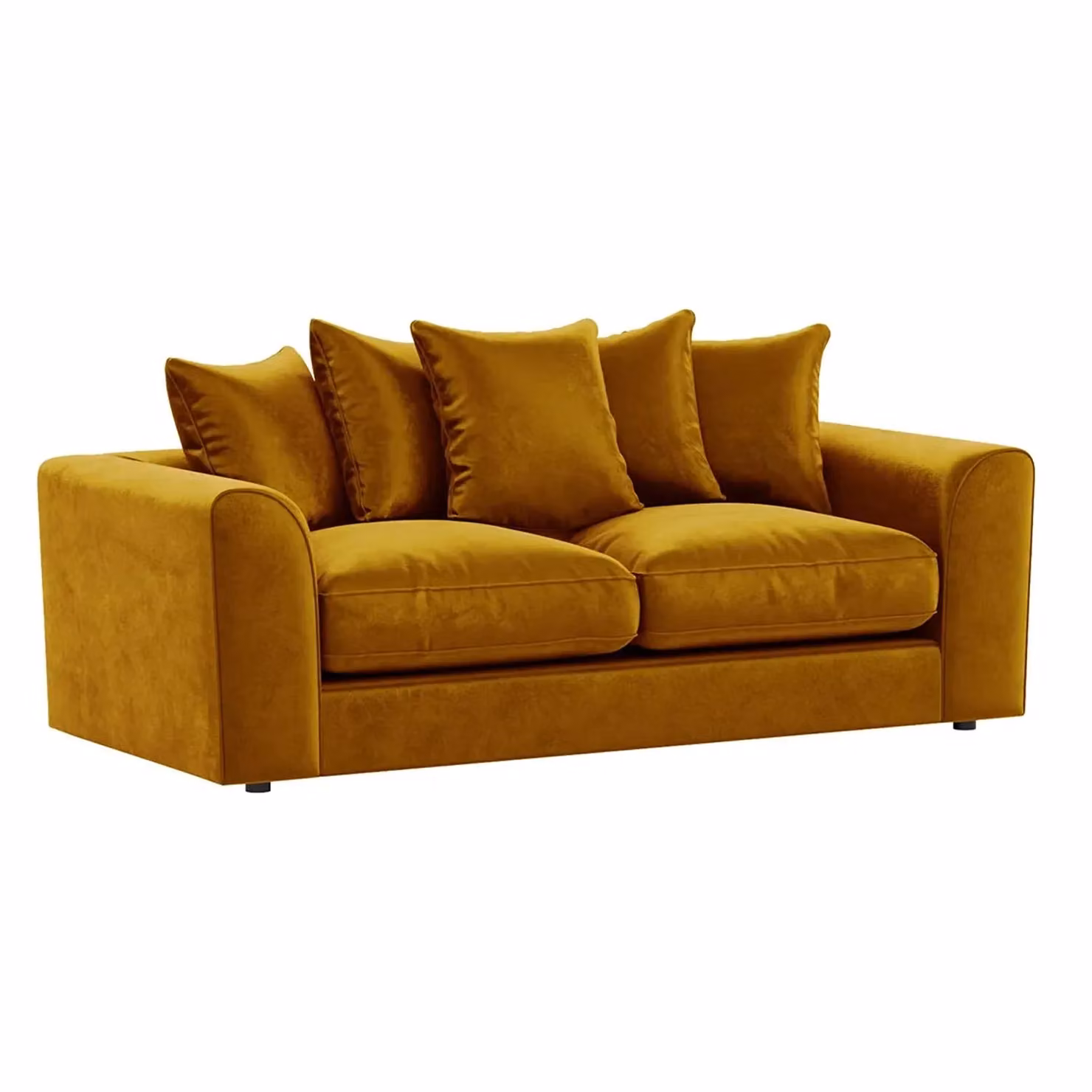 Furnishings For Less UK Brooklyn Plush Velvet Fabric Sofa Set, 3 and 2 Seater, Gold – 2