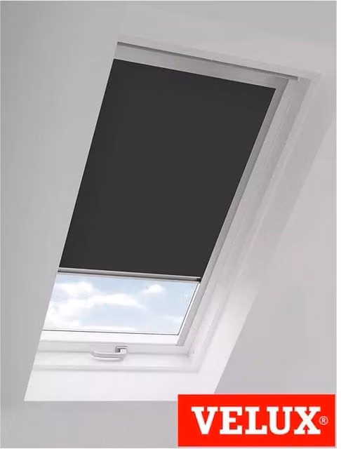 New Edge Blinds Raven Black Thermal Blackout Skylight Roller Blinds for Velux Roof Windows G Codes, W: 140 cm, H: 66 cm – 1