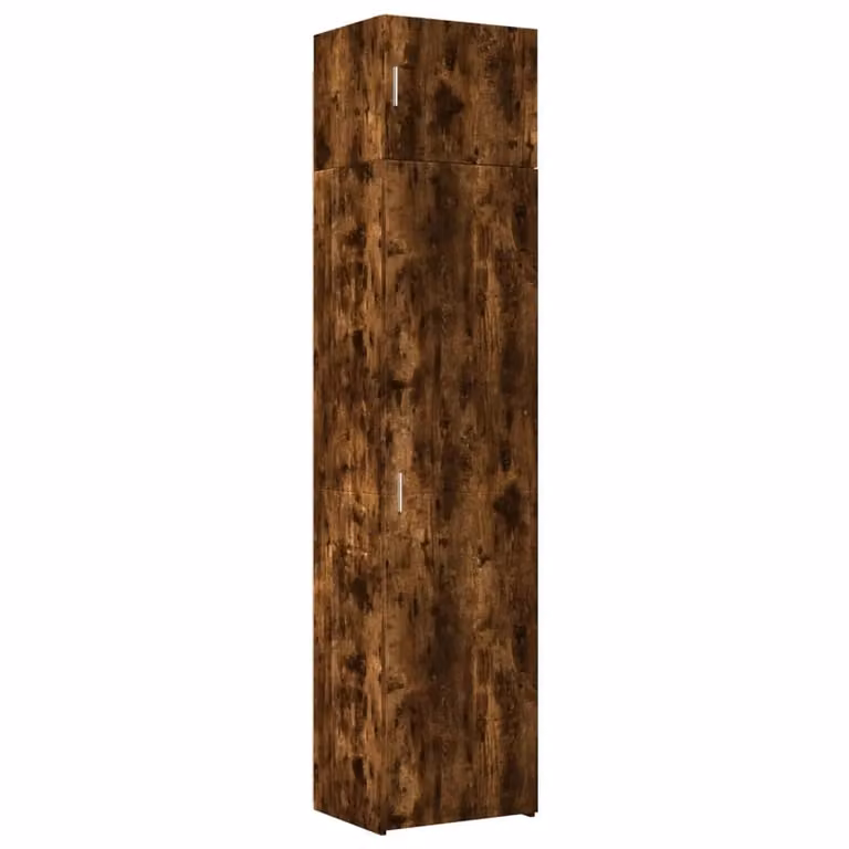Berkfield Home Slim Freestanding Storage Cabinet in Smoked Oak Brown, W: 50 cm, D: 42.5 cm, H: 225 cm