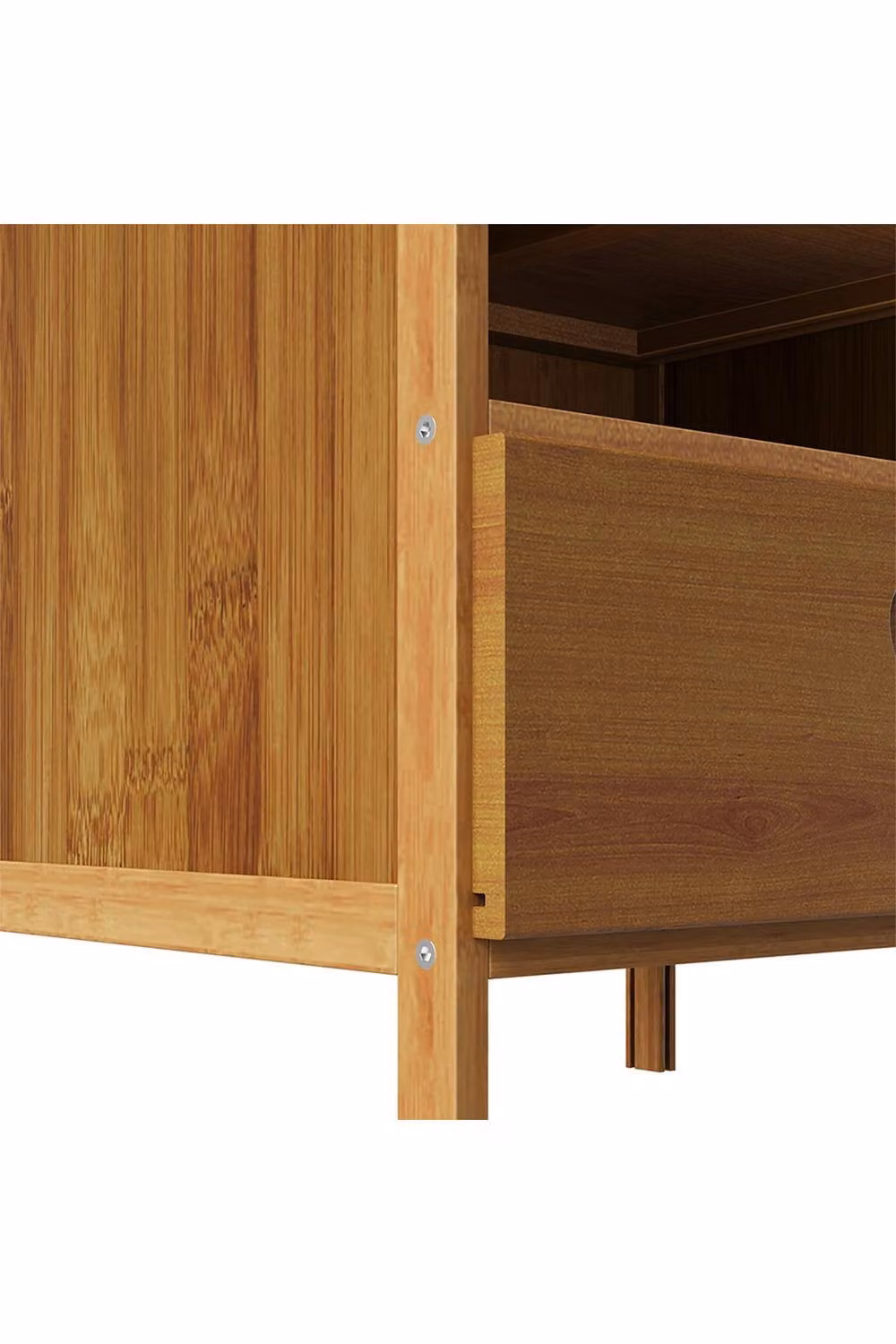 Living and Home Modern Minimalist Bedside Table with Drawer in Brown – 4