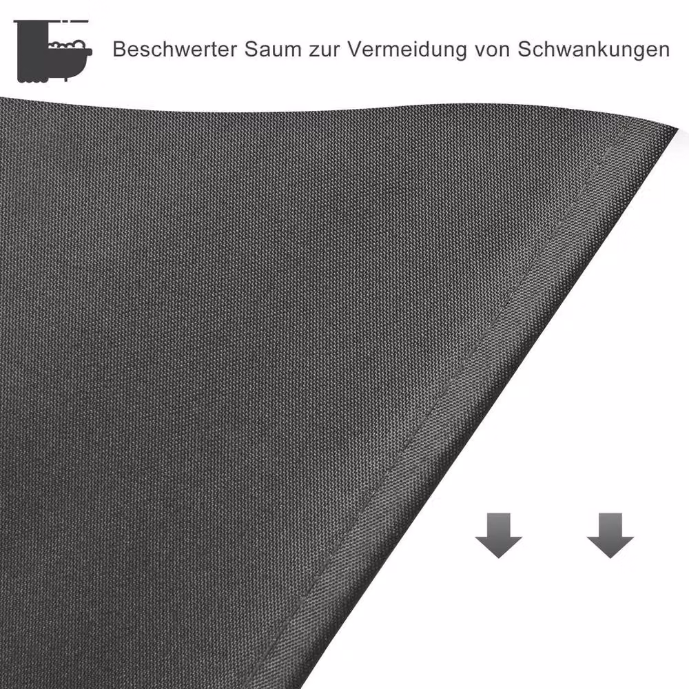 NESTLUNE Grey Polyester Fabric Shower Curtain, Waterproof and Mould Resistant with Weighted Hem – 3