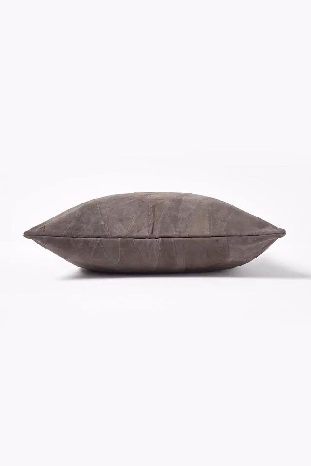Homescapes Grey Real Leather Suede Square Cushion with Feather Filling, W/D/H: 45 x 45 x 45 cm – 2
