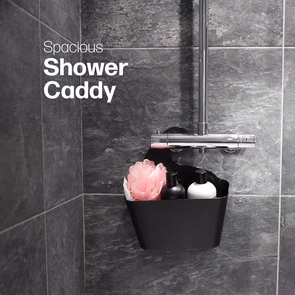 SPETLEK Black Self-Draining Bathroom and Kitchen Storage Caddy Basket – 3