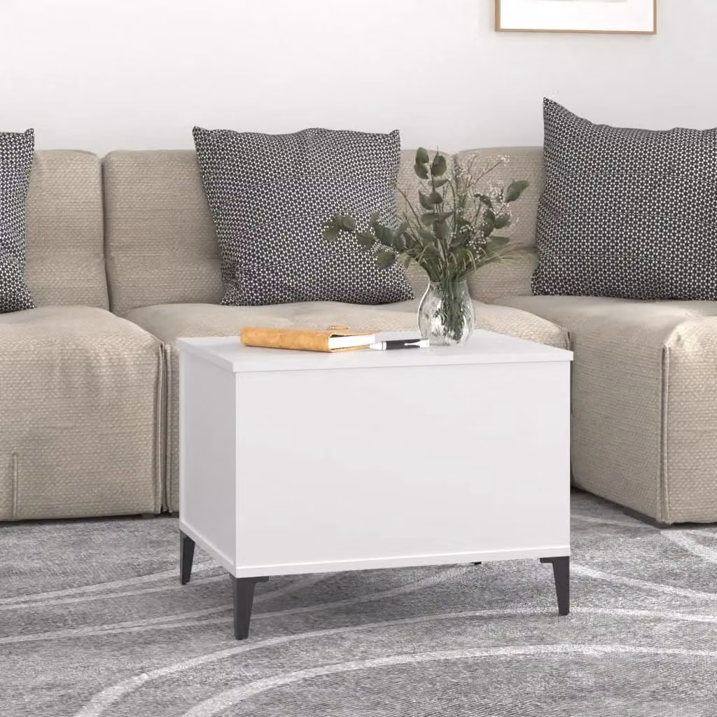 Berkfield Home Modern White Coffee Table with Lift Mechanism, W: 60 cm, D: 44.5 cm, H: 45 cm – 1