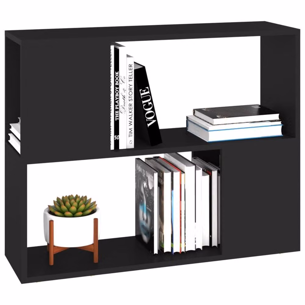 Berkfield Home Black TV Cabinet in Engineered Wood W/D/H: 80 x 24 x 63 cm – 3