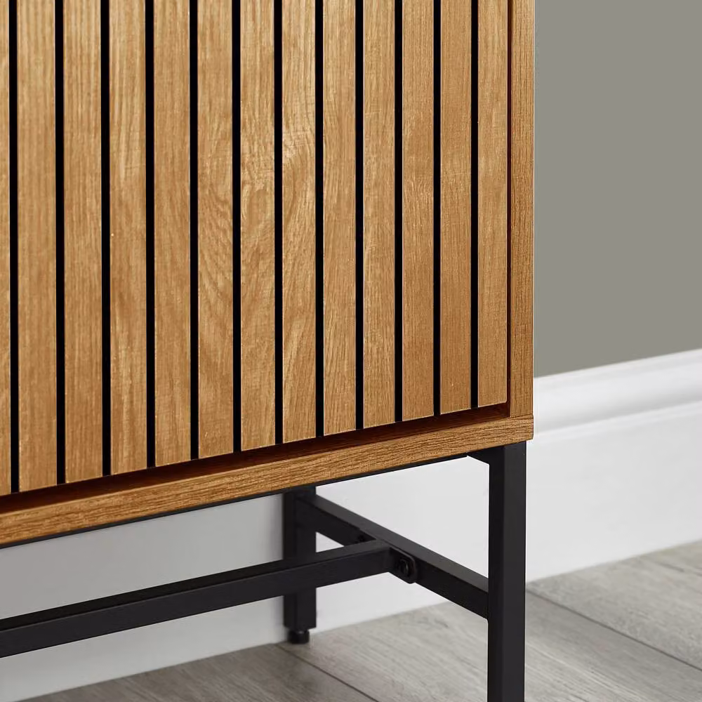 Cheshire Premium Suri 2 Door Shoe Storage Cabinet in Light Oak Effect – 4