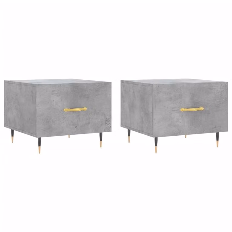 Berkfield Home Engineer Decorative Coffee Table Set of 2, Concrete Grey, W/D/H: 50 x 50 x 40 cm