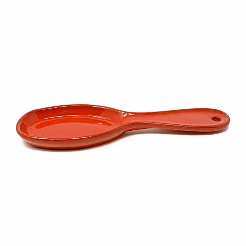 Verano Spanish Ceramics Selena Glazed Hand Dipped Ceramic Spoon Rest, Red, Length: 27 cm – 2