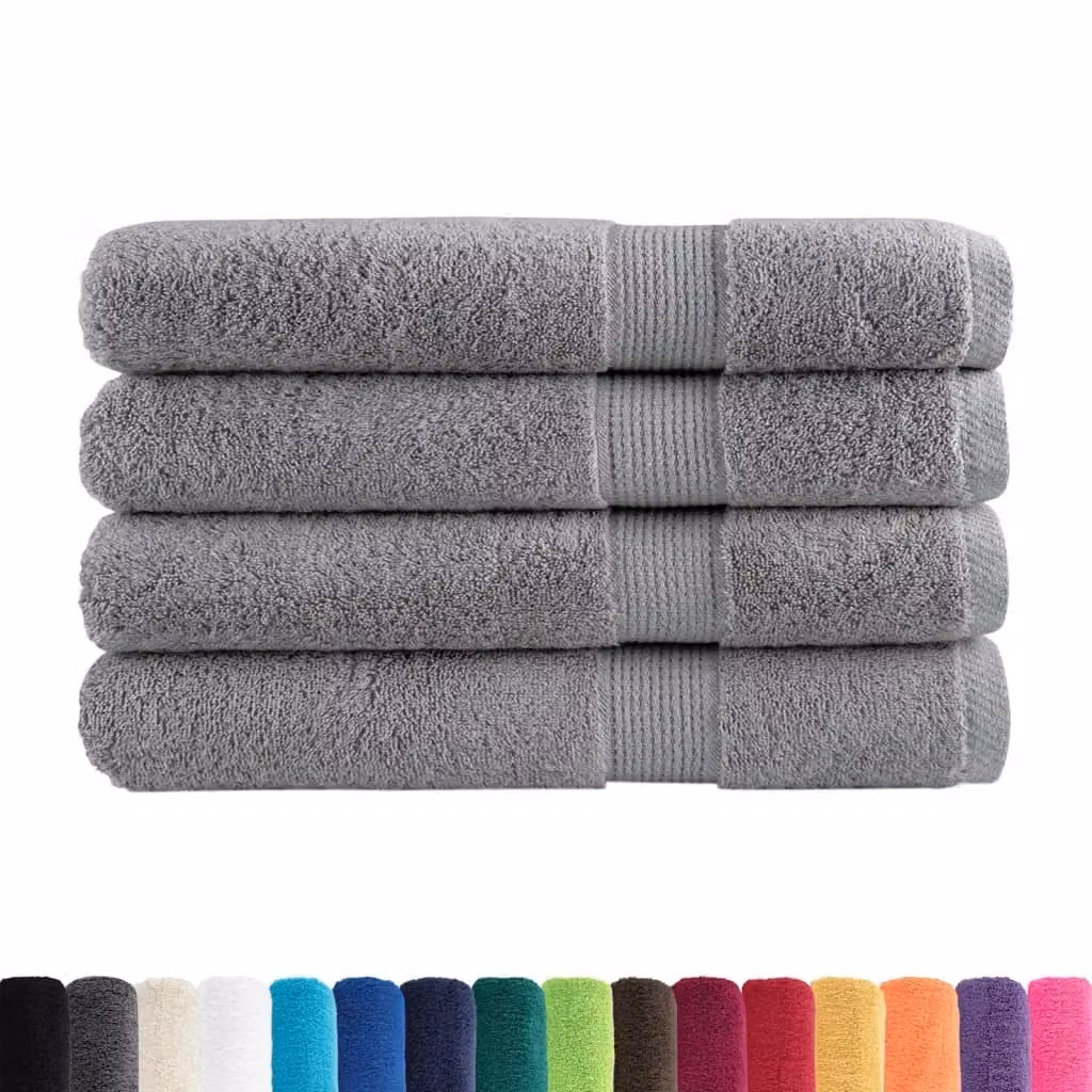 Berkfield Home SOLUND Premium Cotton Terry Sauna Towels, 4 Pack, Grey, W: 80 cm, L: 200 cm, 600gsm – 2