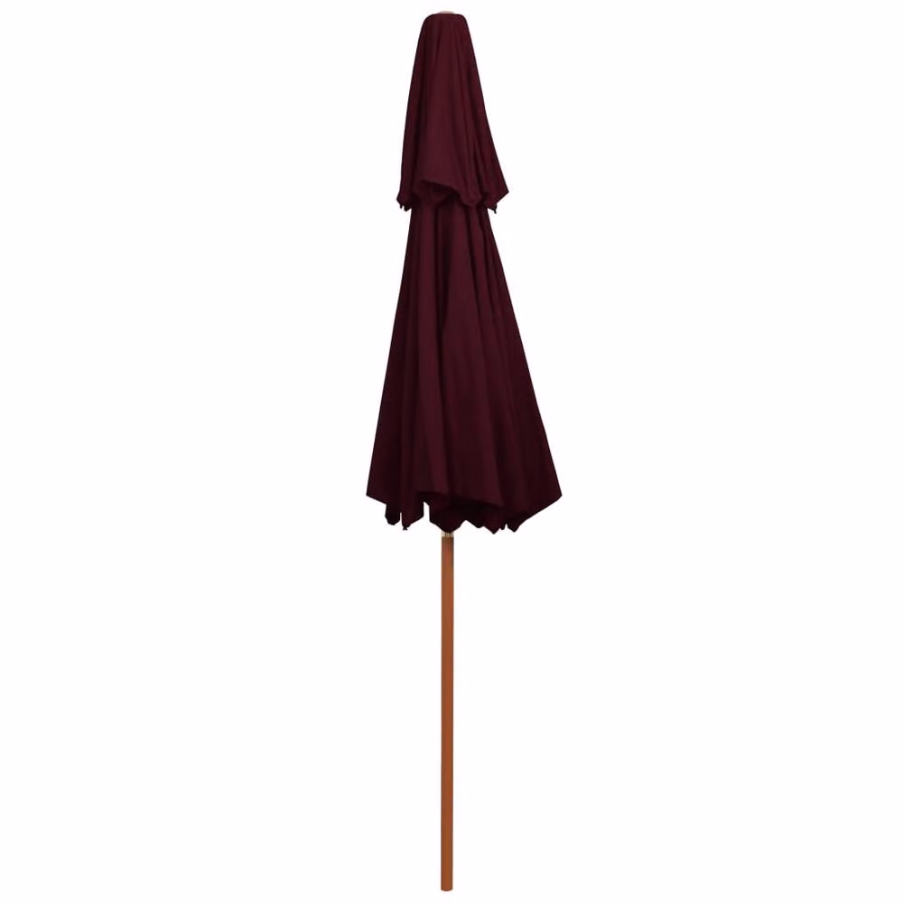 Berkfield Home Double Decker Garden Parasol with Lacquered Wooden Pole in Bordeaux Red, Diameter: 270 cm – 2