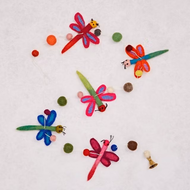 Paper High Multicolour Dragon Fly Hanging Decoration