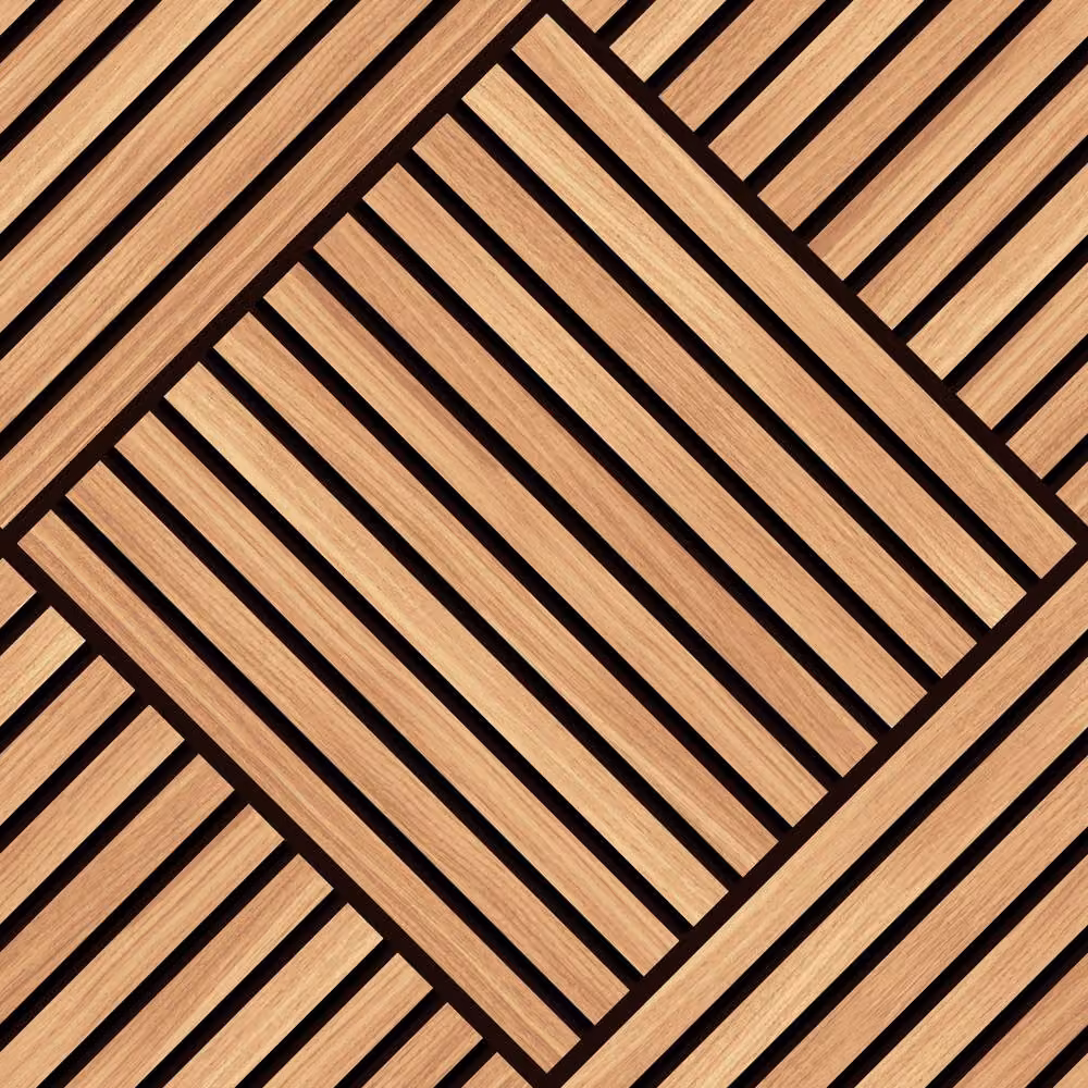 Hoopla Walls Diamond Slat Large Oak 10m Wallpaper in Natural Wood Look – 2