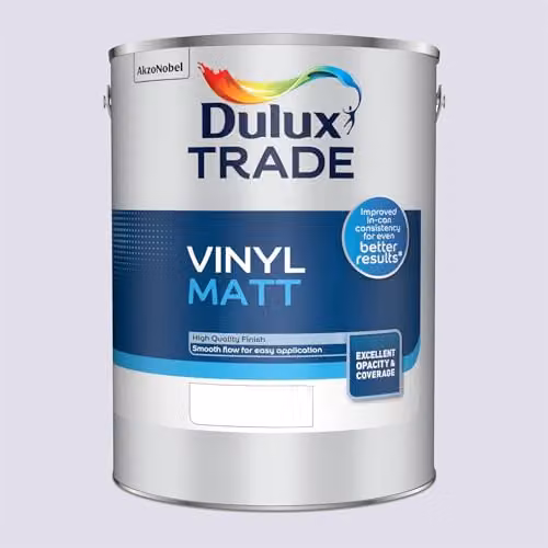 Dulux Trade Vinyl Matt Dispersion Paint in Violet White, 5l