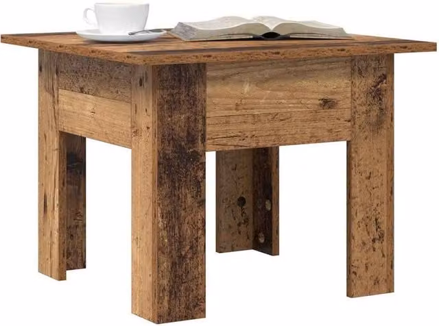 Berkfield Home Elegant Coffee Table in Brown Old Wood, W/D/H: 55 x 55 x 42 cm – 1