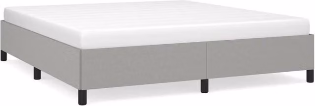 Berkfield Home Upholstered Fabric Bed Frame, Grey, W: 180 cm, D: 200 cm