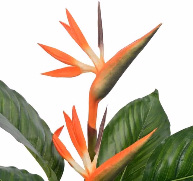Berkfield Home Artificial Strelitzia Plant with Red and Orange Pot, Height: 100 cm – 1