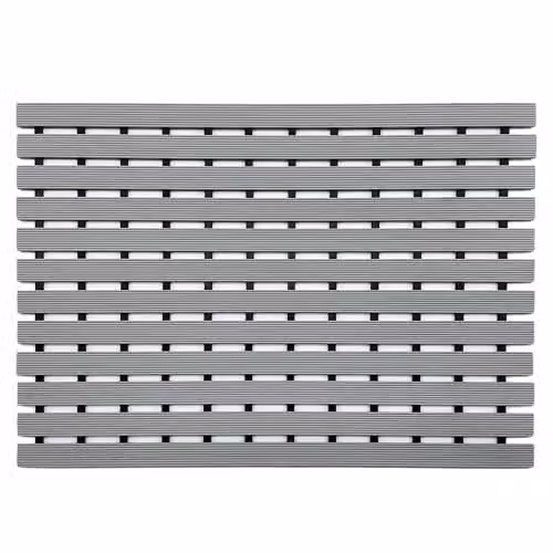 Nicoman Non-Slip Shower Drying Mat with Slatted Duckboard Design, Grey, W: 61 cm, D: 43 cm