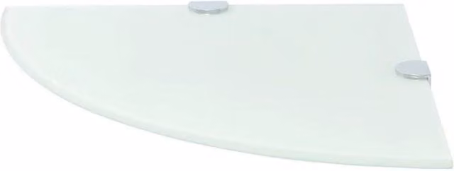 Berkfield Home Durable White Glass Corner Shelves with Chrome Supports, 2 Pack, W/D: 25 x 25 cm
