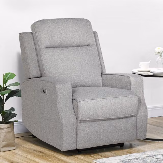 HOMCOM Electric Recliner Armchair with USB Port in Grey