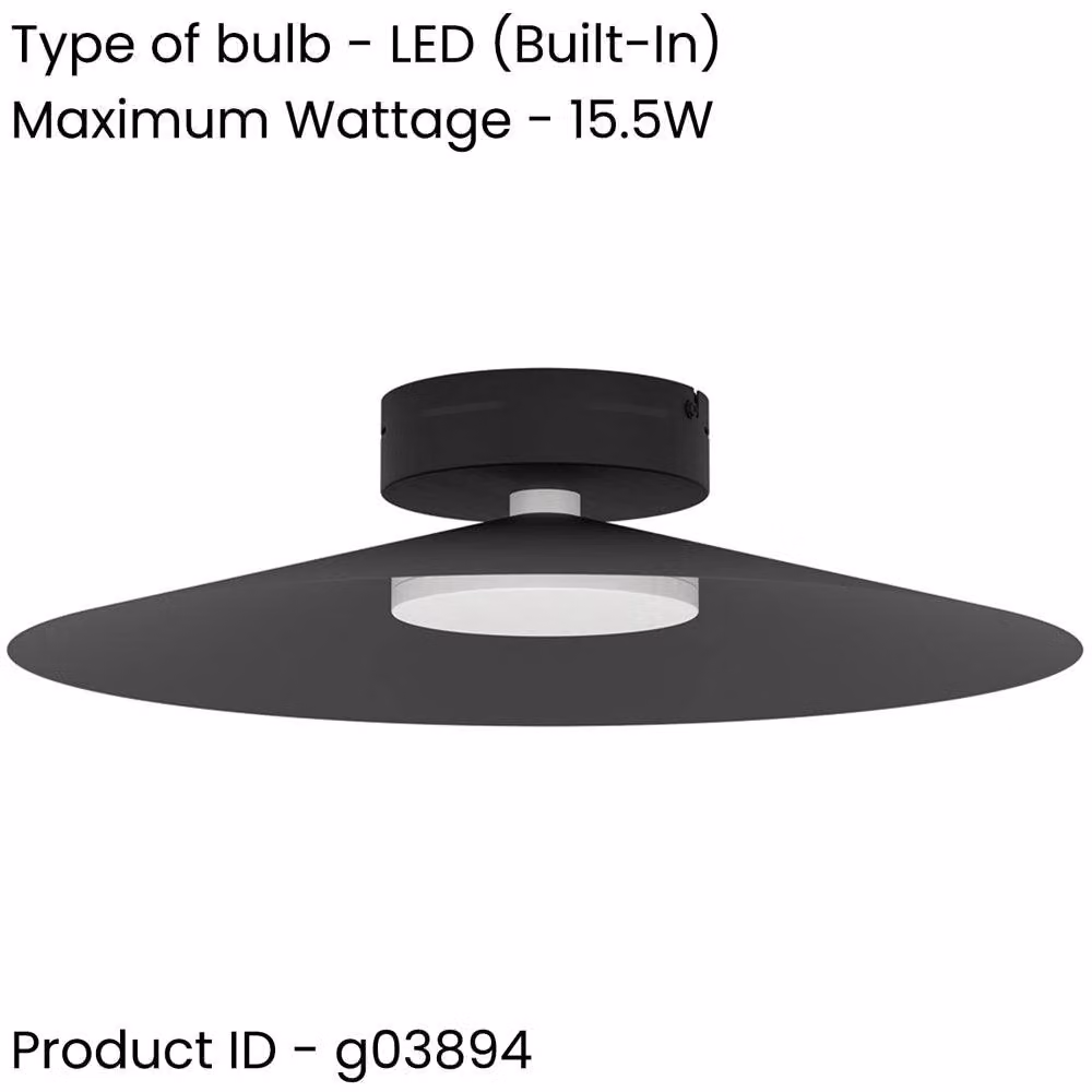 Loops 2 Pack Modern Black LED Semi-Flush Ceiling Light Fixture with RGB Colour Options – 2
