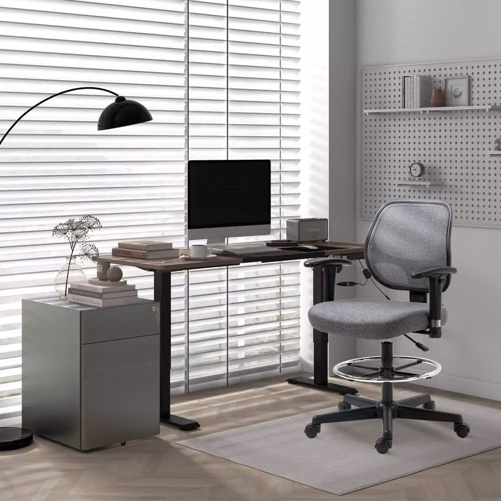 Wyld Haus Moratti Electric Height Adjustable Standing Desk in Teak and Black – 3