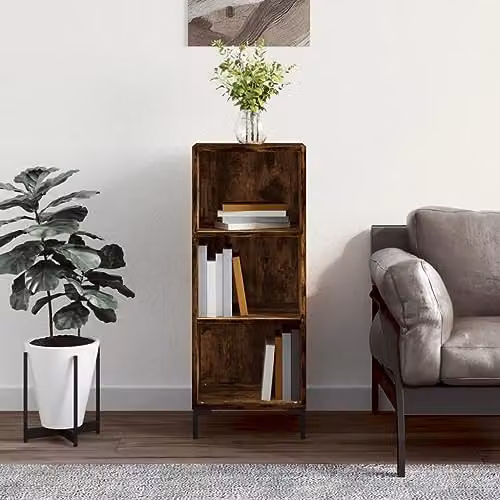 vidaXL Sideboard in Brown Smoked Oak, W/D/H: 34.5 x 32.5 x 90 cm