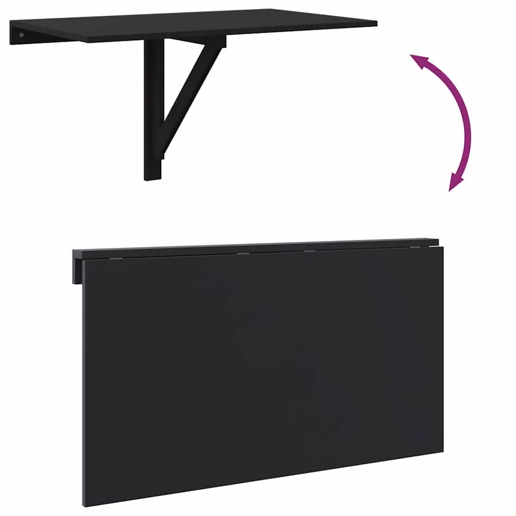 Berkfield Home Black Folding Wall Mounted Writing Desk, W: 100 cm, D: 60 cm, H: 56 cm – 5