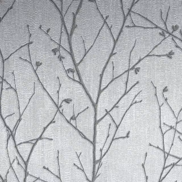 Boutique Silver Water Silk Sprig Floral Botanical Wallpaper, Width: 52 cm, Length: 1000 cm