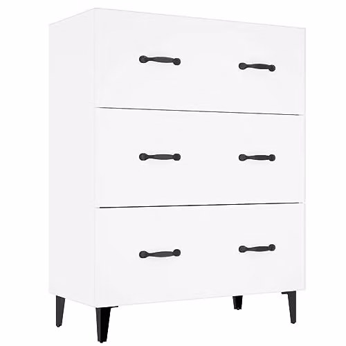 vidaXL White Engineered Wood Sideboard, W/D/H: 69.5 x 34.0 x 90.0 cm