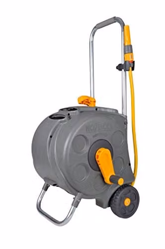 Hozelock Freestanding Compact Cart Hose Reel with 30m Hose in Grey – 1
