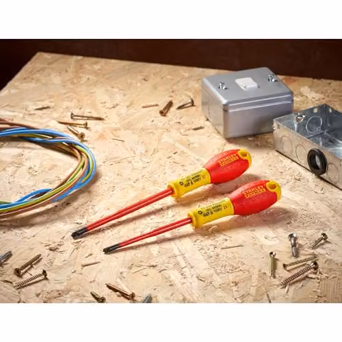 Stanley Fatmax Borneo PZ/VDE Insulated Screwdriver Set of 2, Red/Yellow – 4