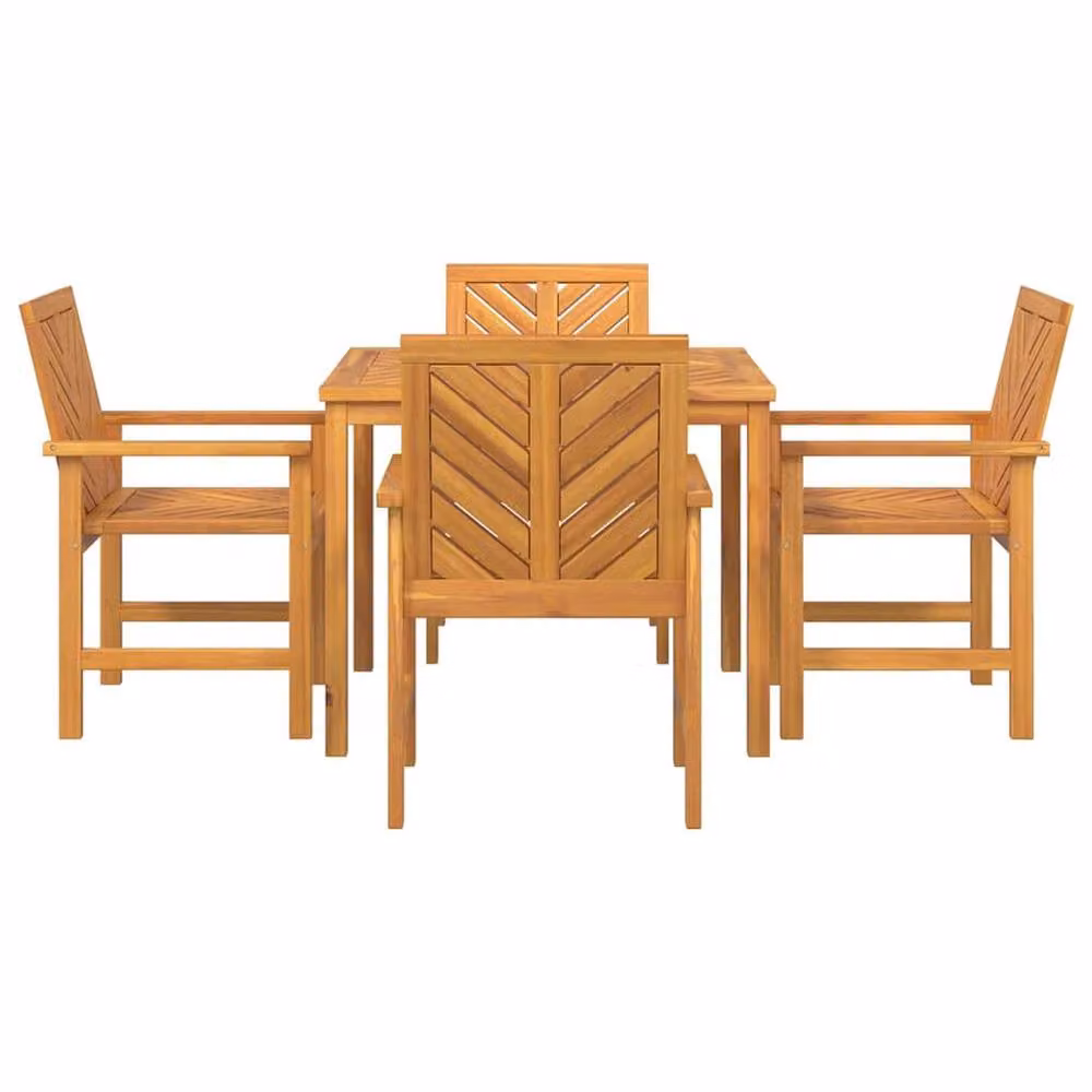 Berkfield Home 4 Piece Acacia Wood Garden Dining Set in Brown – 4