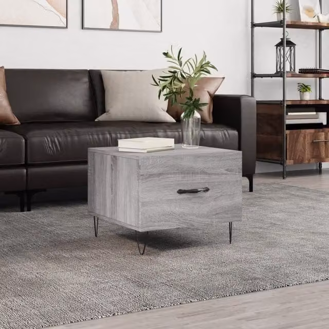 Berkfield Home Grey Sonoma Coffee Table W/D/H: 50 x 50 x 40 cm