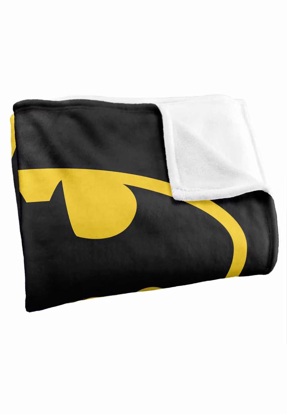 DC Comics Batman Classic Logo Blanket in White and Black, W: 152 cm, D: 127 cm – 1