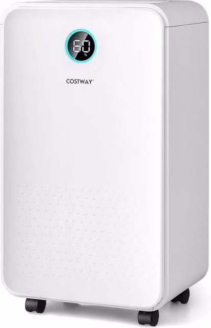 Costway Portable Electric Dehumidifier with 12L Daily Capacity in White