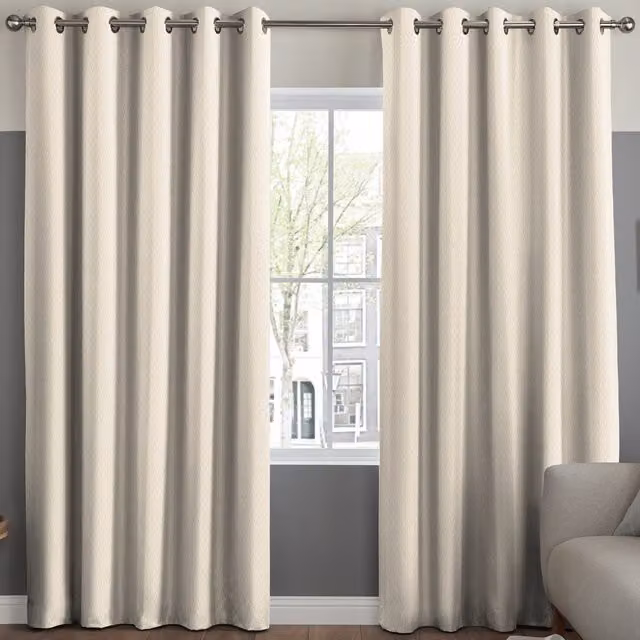 Simply Collection Blackout Fabric Panel Curtain in Beige with Eyelets