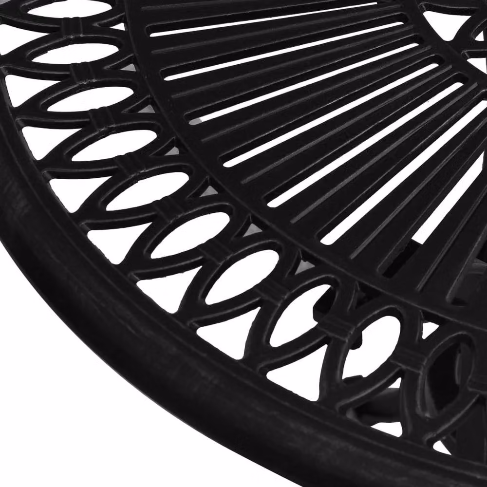 Berkfield Home Round Garden Table in Matt Black Powder Coated Aluminium, W/D/H: 62 x 62 x 65 cm – 3