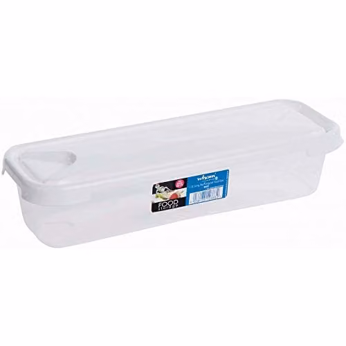 Wham Transparent and White Long Rectangular Food Box, 1.2 l