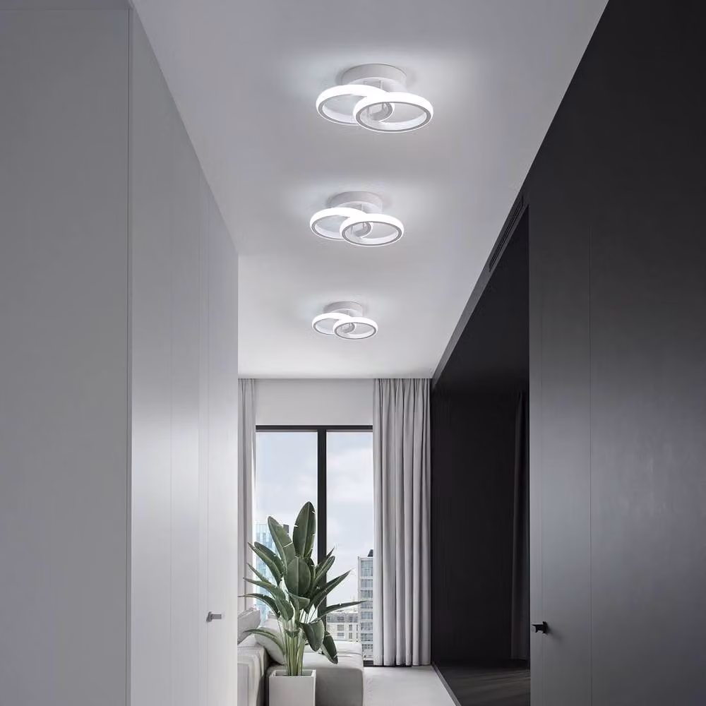 Pheashine 22W Dual-Ring LED Ceiling Light in White, 6500K Cool White, 17 cm – 4