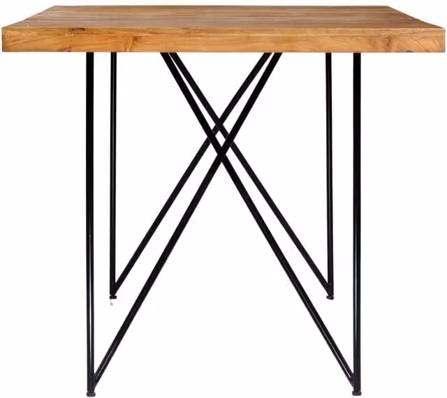 Berkfield Home Durable Solid Acacia Wood Dining Table in Brown and Black, W/D/H: 180 x 90 x 76 cm – 1