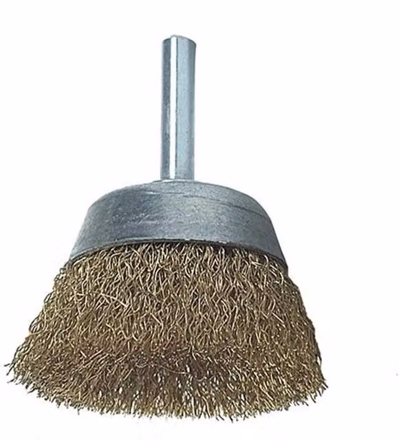 Lessmann DIY Cup Brush with Shank in Multicolour and Silver for Paint Application