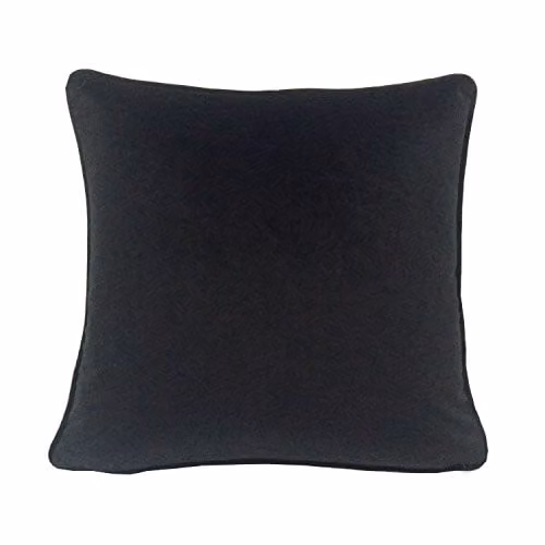 Home Bedding Store Square Velvet Cushion Cover, Black, W/D/H: 43 x 43 x 43 cm