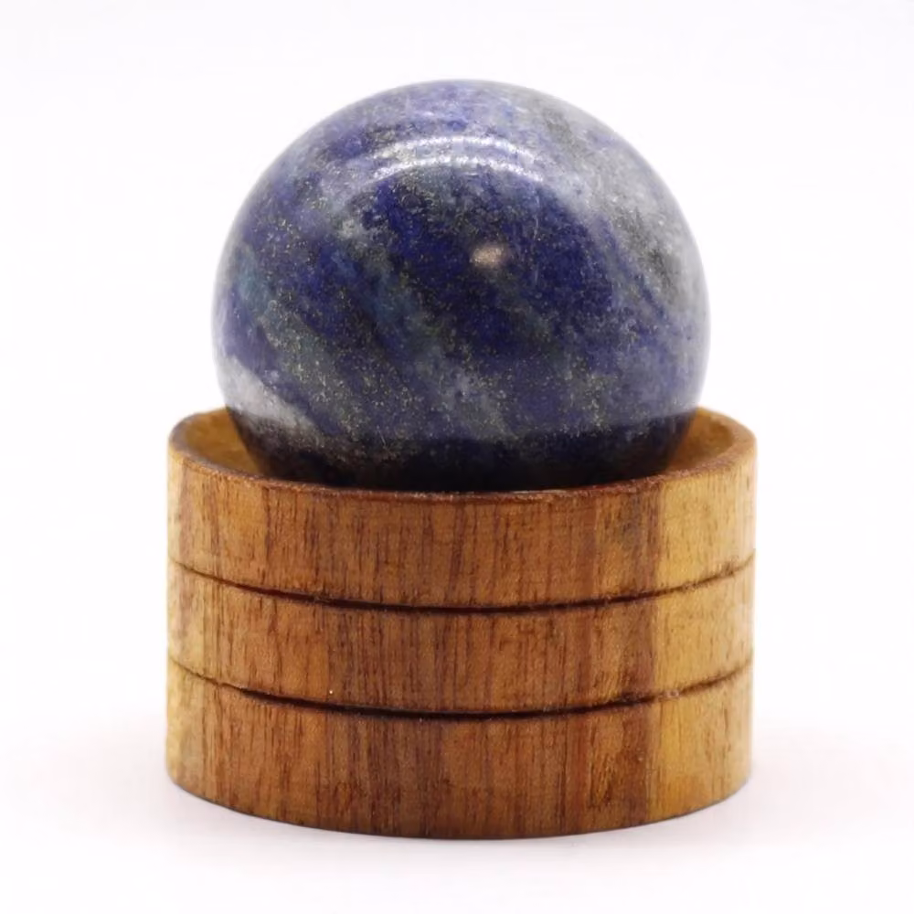 KDMD Blue Afghan Lapis Gemstone Sphere with Stand for Spiritual Display – 2