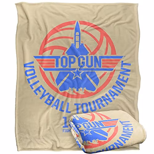 LOGOVISION Top Gun Volleyball Tournament Super Soft Fleece Throw Blanket, W: 152 cm, D: 127 cm
