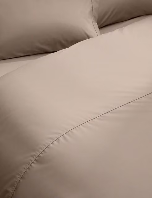 M&S Egyptian Cotton 230 Thread Count Percale Duvet Cover in Mink