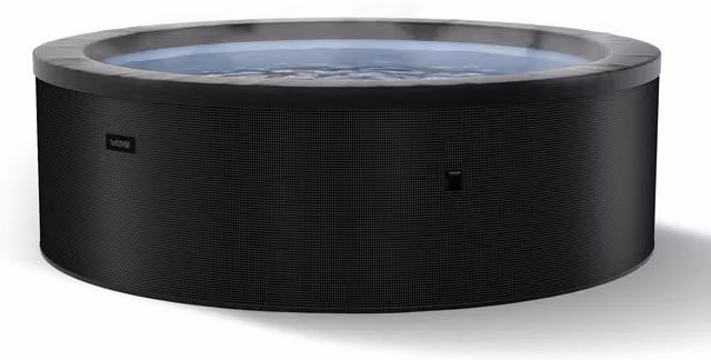 Wave Spas Wave Tahoe 4-Person Inflatable Round Foam Hot Tub with Integrated Heater and 70 Jets in Grey