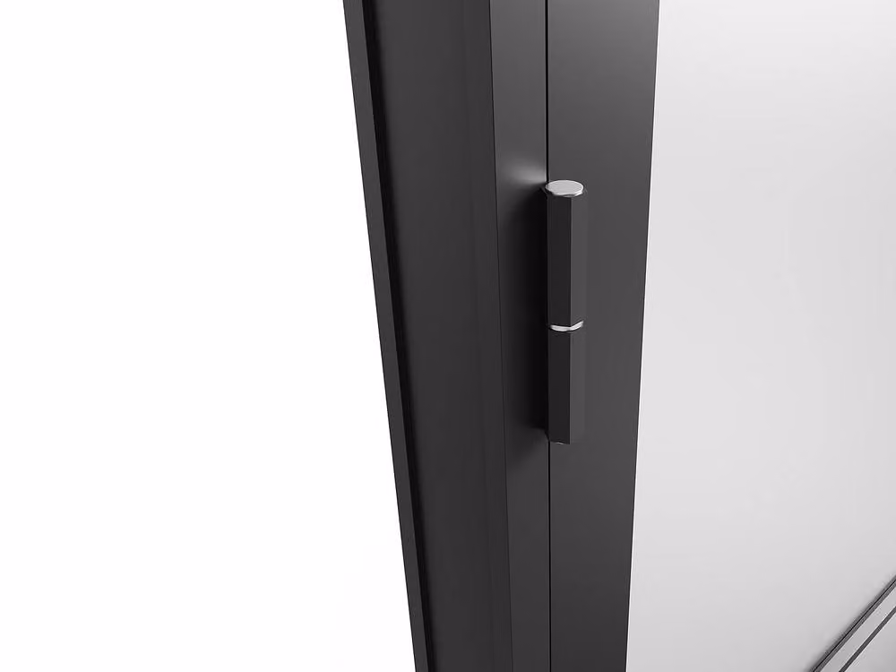Vente-unique Reversible Swing Door in Black Aluminium and Frosted Tempered Glass, H: 204 cm x W: 73 cm x D: 7.4 cm – 4