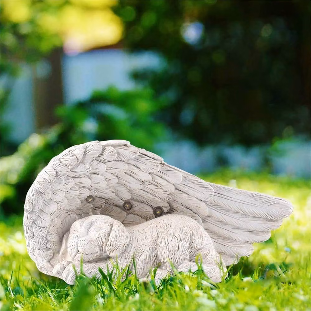NESTLUNE Solar LED Pet Dog Memorial Garden Light in Light Grey – 2