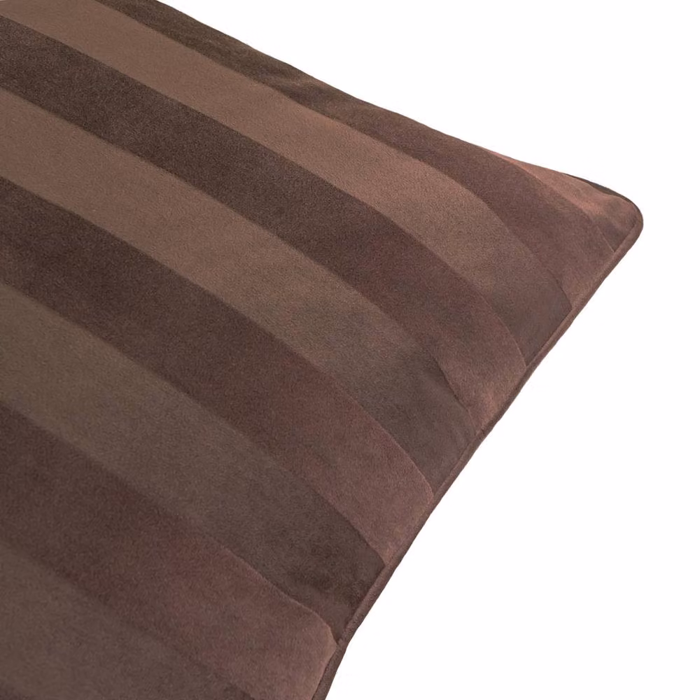 Paoletti Regency Stripe Velvet Cushion in Brown, W/D/H: 45 x 45 x 45 cm – 3